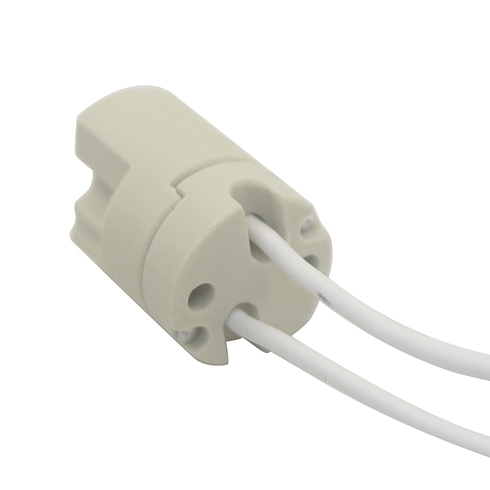 Pack of 2,G8.5 Metal Halide Lamp Socket Ceramic Light Holder 6A 250V with high-Voltage Silicone Wire for G8.5 Type Quartz Bulbs, Halogen Lamp, LED Bulbs, etc