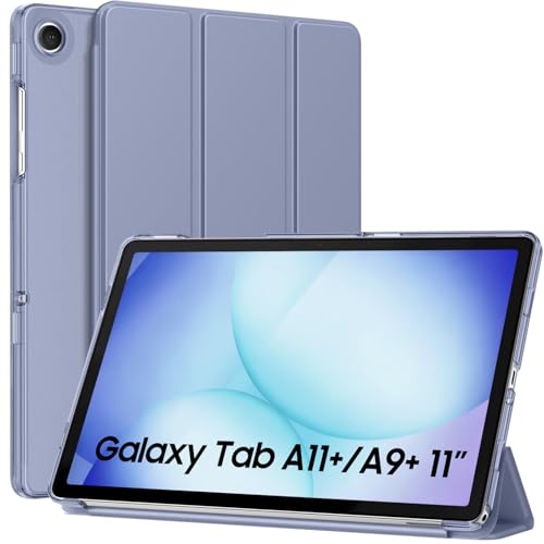 Image of MoKo for Samsung Galaxy Tab A11 Plus / A11+ Case 11 Inch 2026, Galaxy Tab A9 Plus / A9+ Case 11 Inch 2024, Slim Stand Hard PC Translucent Back Shell Smart Cover, Auto Wake /Sleep, Grey Purple