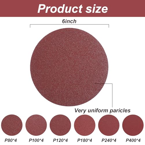 blulu 44 pieces sanding belts and sanding discs set includes 4 x 36 inch belts 80120150240400 grits and 6 inch self adhesive no hole alumina disc for bench combination sander woodworking