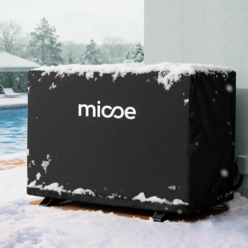 Swimming Pool Heater Cover for Outside Units PVC Coated 420D Heavy Duty Pool Heater Winter Cover Waterproof UV Resistant Dustproof Heater Cover Winter Protection 38.39x15.94x26.38 Black