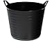 Produktbild Ondis24 Tragekorb Flexi Tub 40L, Spielzeug Eimer Kinderzimmer, Wäschekorb Flexibler Kunststoff, Garten Kübel, schwarz