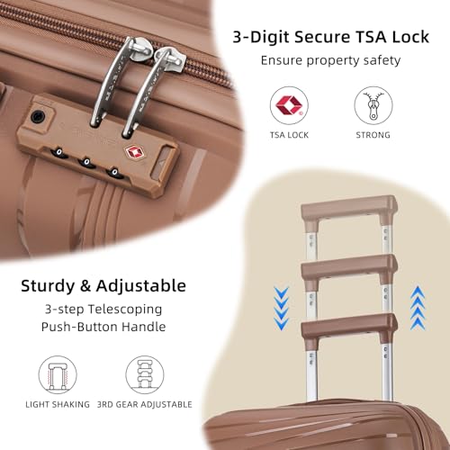 Image of LARVENDER Carry On Luggage 22x14x9 Airline Approved, Suitcases with Wheels