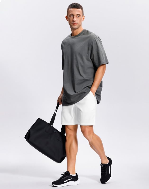 Image of GGJ Men's Lightweight Athletic Shorts with 2 Zipper Pockets 7 inch /9 inch /5 inch Gym Workout Running Quick Dry Tennis Shorts for Men