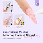SAVILAND 3D Gel Nail Art Kit: 15g Clear No Wipe 3D Sculpting Gel for Nail Art Molding with Gold Silver Chrome Powder Set for DIY Nail Decorations, Charms, Home and Salon Manicure - Image 5
