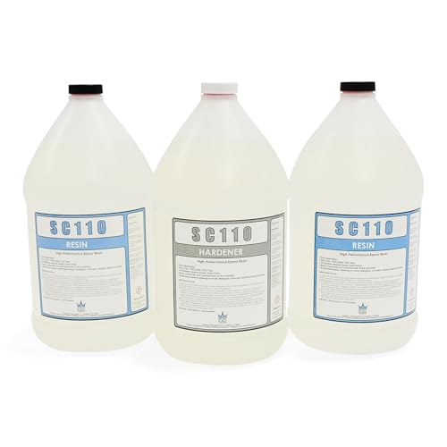 ResTech Environmental Products LLC UV Resistant Marine Grade EPOXY Resin (3 Gallon Kit) * Clear * Non-Toxic * Boat * BAR TOP * Table TOP * Fiberglass * Wood * Laminating