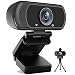 HD Webcam 1080P with Microphone, PC Laptop Desktop USB Webcams, Pro Streaming Computer Camera for Video Calling, Recording, Conferencing, Gaming, 110-Degree Widescreen Web Camera with Rotatable Clip