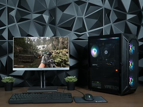 Image of ViprTech Rebel 3.0 Gaming PC - AMD Ryzen 7 (4.4Ghz Turbo), RTX 3060 12GB, 32GB DDR4 3200, 1TB NVMe SSD, Bluetooth, VR-Ready, Streaming, RGB, Win 11 Pro, Desktop Computer Tower Prebuilt, Onyx Black