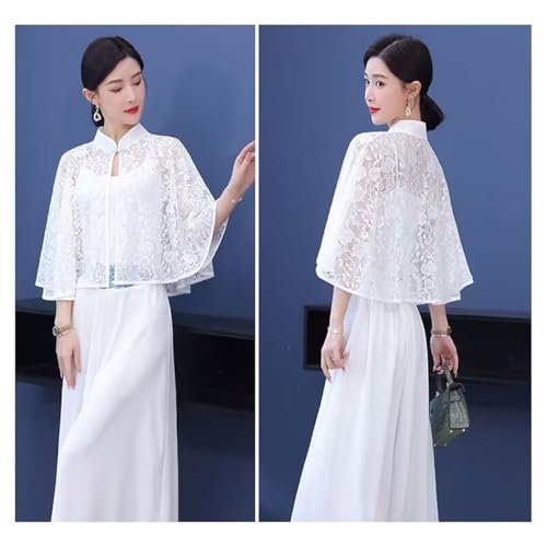Women Lace Wedding Shawls Wrap Bridal Shrug Stand Collar Cape Cardigan Shoulder Covers Up For Evening Prom Dress4