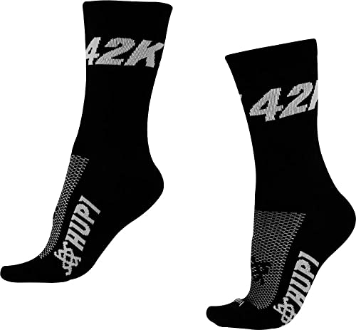 Meia HUPI 42K Preta Cano Médio 1 Par para Corrida, Cor: PRETO, Tamanho: Único 36-42