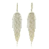 JA.S.JR Pendientes de araña de diamantes de imitación para mujer, aretes colgantes de oro, metal, circonita cúbica