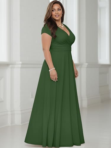 Image of KOH KOH Womens 2026 Sexy Cap Short Sleeve V-Neck Flowy Cocktail Gown