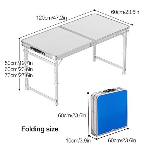 Table de camping pliante 120 cm réglable et légère avec poignée - 3