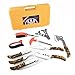 KNINE OUTDOORS Hunting Deer Knife Set Yellow Handle Field Dressing Kit Portable Butcher Game Processor Set, 12 Pieces