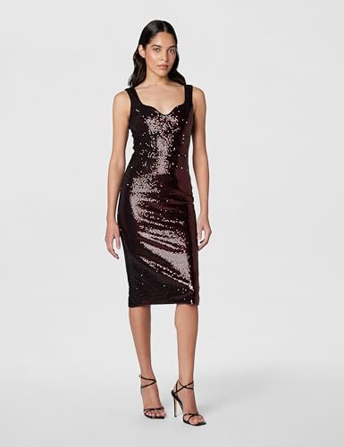 Image of Dress The Population Womens Sloane Rounded V Neck Bodycon Midi Dress
