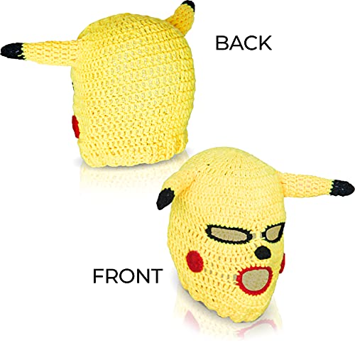 4 Pack - White Knitted Funny Balaclava For Men And Women Anime Style | Funny Fabric Mask, Full Face | Cartoon Gangster Mask | 100% Cotton Fabric Mask, Balaclava (Multicolor) #TOP3