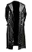 NM-Fashions Mens WW2 German Leather Trench Coat Black Full Length Military Army Officer Overcoat, X-Large