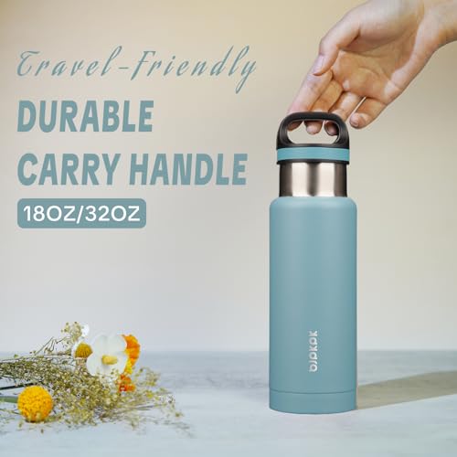 Image of BJPKPK Insulated Water Bottle 18OZ Stainless Steel Water Bottle with Handle Double Walls Vacuum Insulated BPA Free Flask, Light Blue