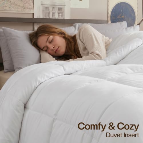 Image of Utopia Bedding Twin XL Comforter, Duvet Insert, White, 68 x 92 Inches