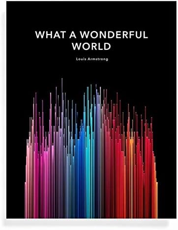 NEON Sound Wave Art Print - What A Wonderful World - Amazing Mother Day Gifts - 11 x 14 Unframed Music Art for Louis Armstrong Fan and Mother swp 206