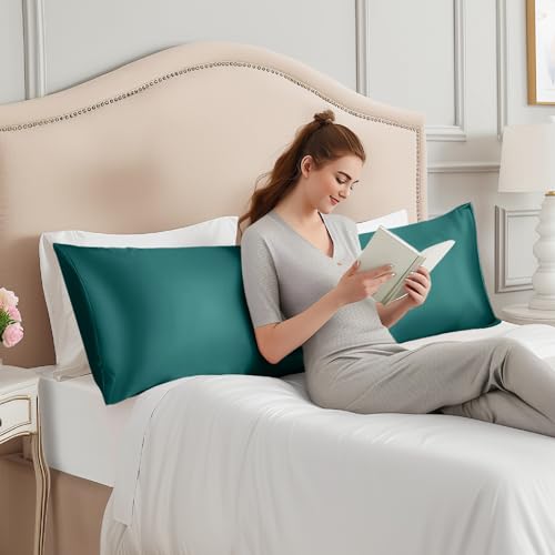 Image of INFIIXSO Silk Pillowcase Teal 20 inchx54 inch