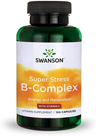 Swanson Vitamin B-Complex w/ Vitamin C - Natural Supplement Promoting Stress Relief, Energy Support & Aiding Immune Health - May Support Metabolism & Nervous Health - (100 Capsules)