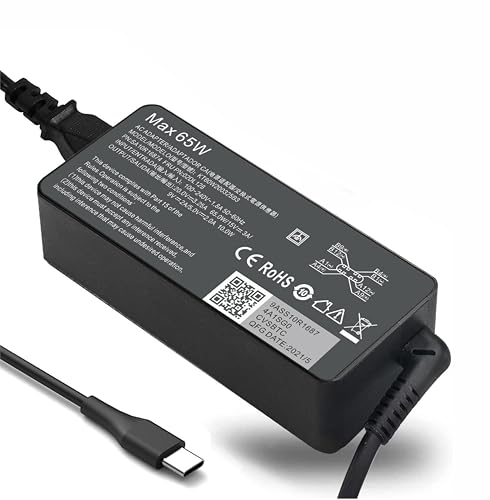 Image of 65W Laptop Charger USB C Charger for Lenovo ThinkPad x1 Carbon T14 T15 T480 T480s T490 T490s T580 T590 E14 E15 E480 E490 E580 E590 Chromebook 100e 300e 500e C330 S330 Lenovo Yoga Type C Adapter