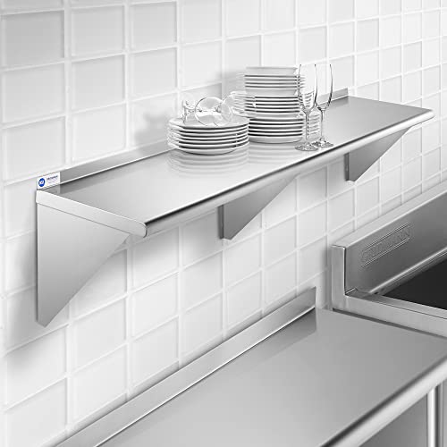 Gridmann Nsf Stainless Steel 18" X 72" Kitchen Wall Mount Shelf Commercial Restaurant Bar W/ Backsplash #TOP5