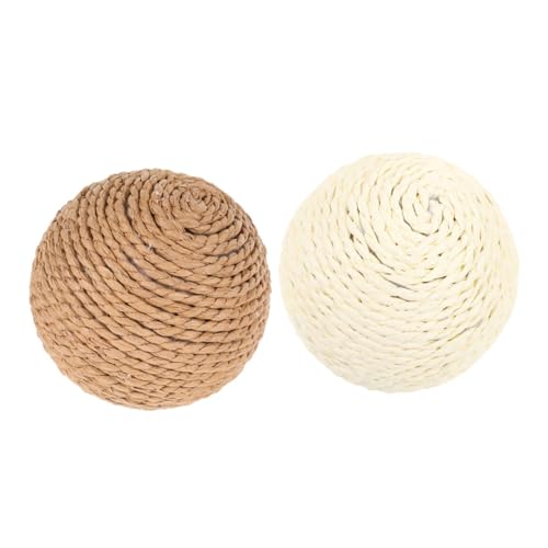 COLLBATH Large Jute Cat Scratcher Balls Interactive Indoor Cat Toys Durable Sisal Rope Teasing Balls for Furniture Protection and Pet Entertainment