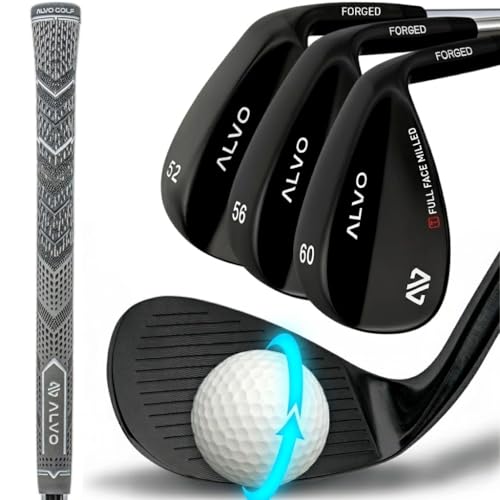ALVO GOLF Premium Golf Wedges 52/56/60 Sets or Individual Wedges - 52 degree Gap Wedge, 56 degree Sand Wedge, 60 degree lob Wedge Golf Club - Pitching Wedge for Men Right Hand - Wedges Golf - Max spin