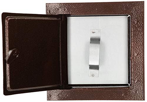 KOTARBAU® Kamintür 140 x 140 mm Kupfer Antik Ofentür mit Hitzeschild zum Öffnen mit Schraubenzier oder Münze