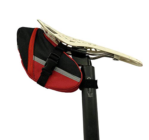 Bolsa de Sillín de Bicicleta,Impermeable Bolsa del Asiento de la Bicicleta de la Montaña,Bolsa de Almacenamiento Trasera del Tipo de Correa,Accesorios del Equipo del Ciclismo Deportivo al Aire,Rojo