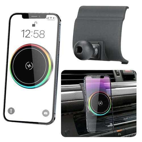 LUNQIN Car Magnetic Phone Mount for Audi A6 S6 A7 S7 RS6 RS7 2012 2013 2014 2015 2016 2017 2018 Auto Interior Accessories Best Cellphone Holder Fast 15W Wireless Charger Cell Phones Charging Stand