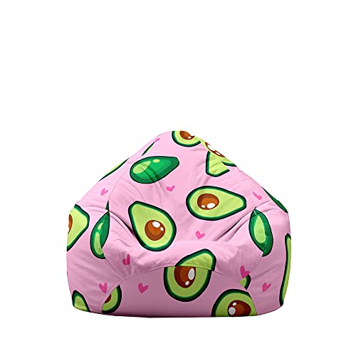 DOTBUY-SHOP Pouf Poltrona a Sacco Gigante,Stampa di Frutta Bean Bag Bambini & Adulti (Senza Imbottitura), Morbido e Accogliente Puffo per Sedersi Poltrona da Lettura (XL,Avocado)
