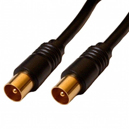 World of Data - Cable coaxial coaxial de 1 m para TV y AV, macho a macho, color negro
