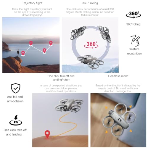 Image of dRoNe wItH 4k cAmErA FoLdAbLe 1080p hD DrOnE WiTh fPv lIvE ViDeO, sMaRt gEsTuReS SeLfIe, AlTiTuDe hOlD, oNe kEy tAkE OfF /LaNdInG, 3D FlIpS FoR KiDs aNd aDuLtS.A6