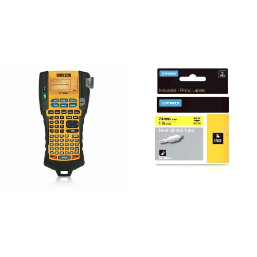 DYMO RhinoPRO 5200 Industrial Label Printer with 1" Heat-Shrink Cable Labels