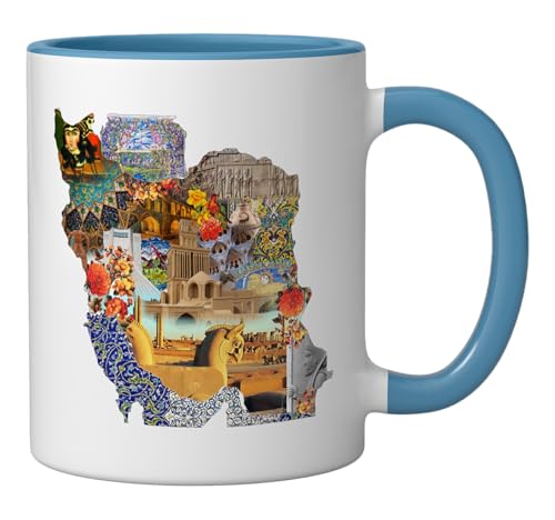 Taza de cerámica con mapa Persia 11 onzas miniatura 2