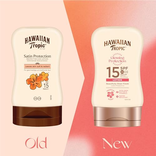 HAWAIIAN Tropic Satin Protection Mini Ultra Radiance - Loción Solar Protectora Spf 15, Protege Y Suaviza La Piel, Fragancia Frutas Tropicales, Formato Viaje, Standard, 100 Mililitro - imagen 2