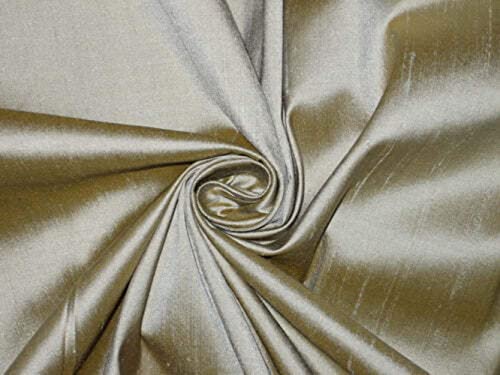 Tissu Dupioni 100 % pure soie gris moutarde 111,8 cm large couture créative