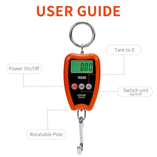 digital crane scale 300kg660lbs 200kg440lbs with led handheld mini hanging scale for garage farm hunting fishing etc200kgplastic shellorange