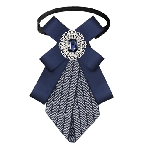 Image of Womens Bow Tie Adjustable Rhinestone Bowtie for Women Ladies Girls Pre-tied Womens Tie for Shirt Suit Uniform