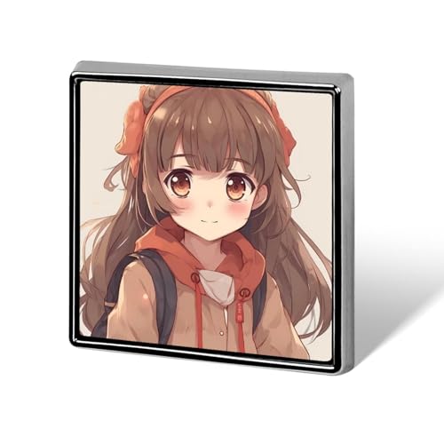 Anime Little Girl Pins?Square Badge Button Making Supplies Custom Badge Reel Design Your Own Personalized Lapel Badge with Your Text Logo Or Image