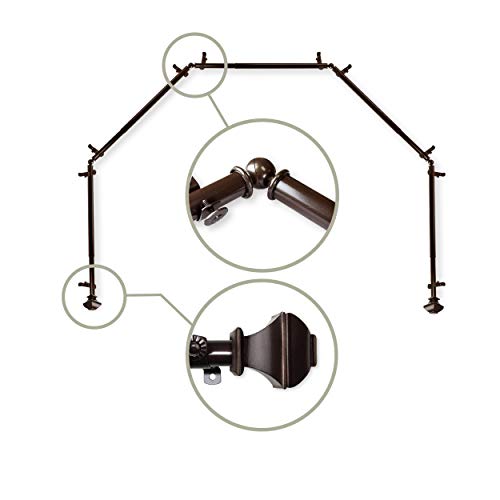 13/16" Moyat 5-Sided Bay Window Curtain Rod - Cocoa