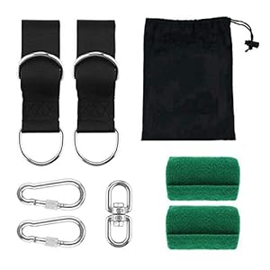 Hrsptudorc Swing Hammock Tree Mat Hanging Kit Strap Carabiner Camping Garden Swing Fittings for Outdoor Playing Sport…