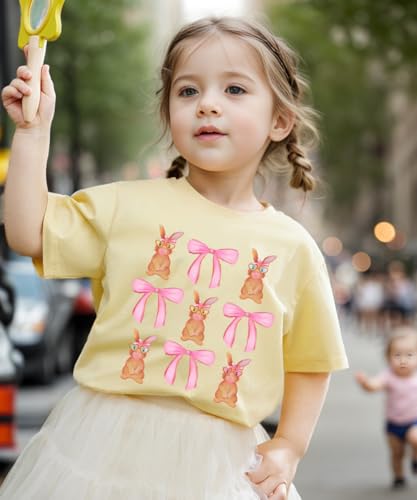 Image of Kids Easter Shirt Chick Short Sleeve Tee Tops for Toddler Girls Boys Easter Outfit Clothes 2-7 Years