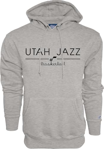 Blue 84 Utah Jazz NBA Officially Licensed Hooded Sweatshirt Throwback, Heather Gray, Medium product photo