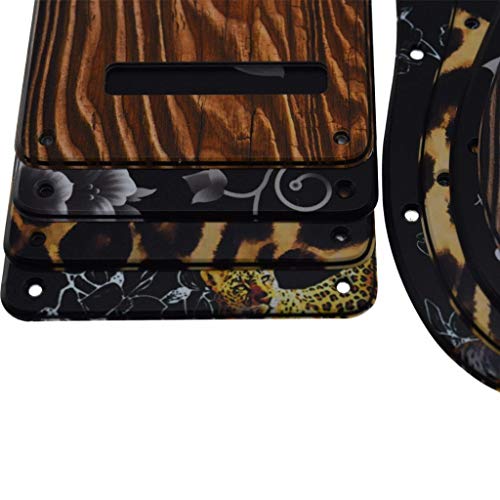Dopro 11 Hole Strat SSS 3D Printed Plastic Pickguard ST Back Plate Trem Cover fits USA/Mexican Fender Strat Leopard Pattern - Image 4