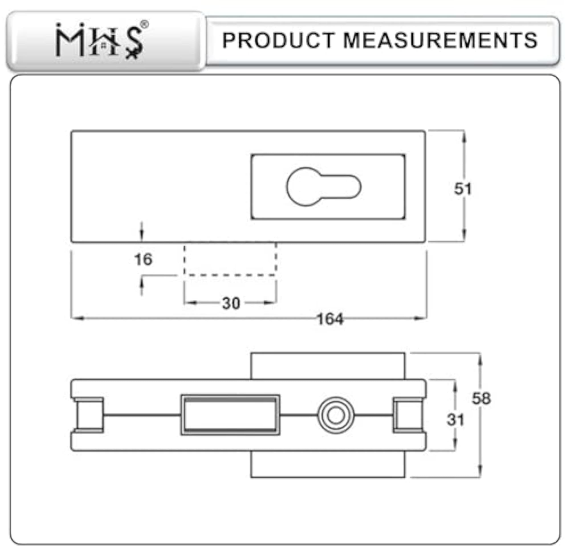 Heavy Duty Stainless Steel Lock for Glass Door