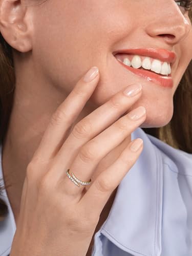 CYW Moissanite Eternity Wave Rings for Women, Adjustable Open Ring, Really Authentic Solid 925 Sterling Silver, Stackable Pinky Ring, Birthday Valentines Anniversary Ideal Gift for Her2