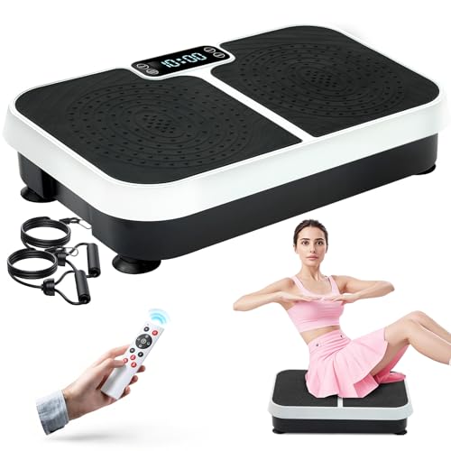 Homesy Máquina de ejercicio de placa vibratoria, placa vibratoria para drenaje linfático, plataforma de entrenamiento de agitación de cuerpo completo, equipo de gimnasio deportivo para pérdida de peso